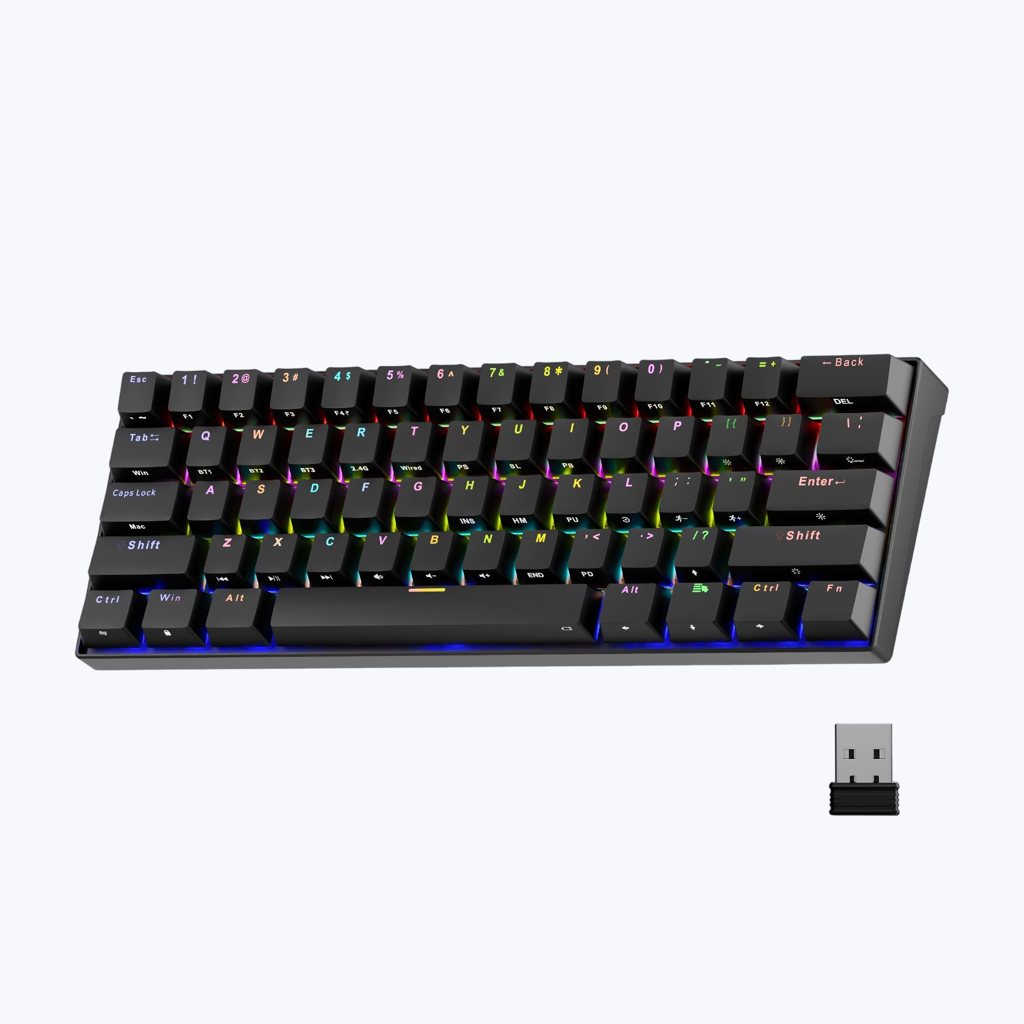 Zebronics Max Ninja 61W Mechanical Keyboard, 60% Compact Layout, Tri-Mode (Open Box / Tested) - Best Price in India
